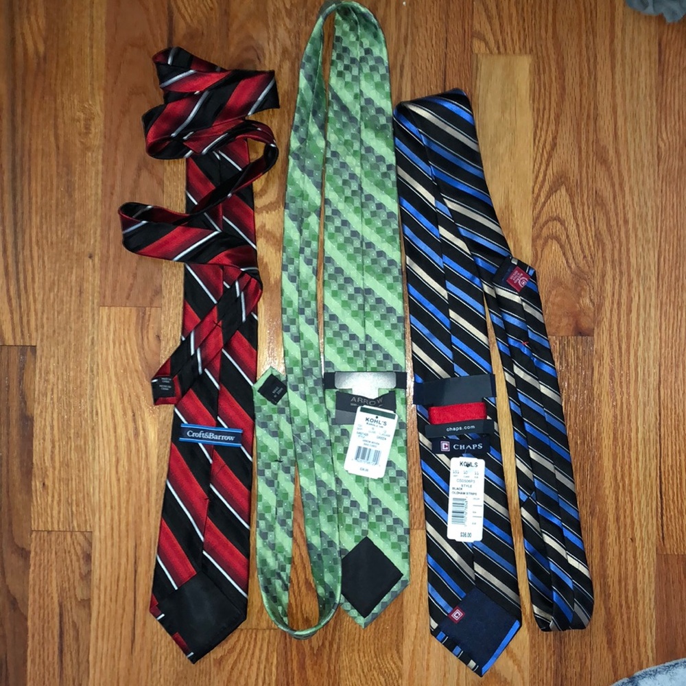 three ties men kohls patterned striped